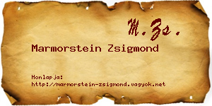 Marmorstein Zsigmond névjegykártya